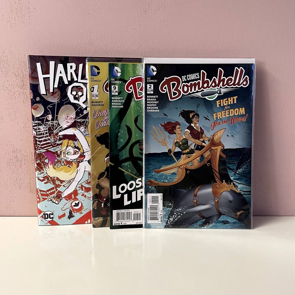 DC Bombshells (2016) & Harley Quinn No Good Deed (2021-Hardcover) Comics Bundle